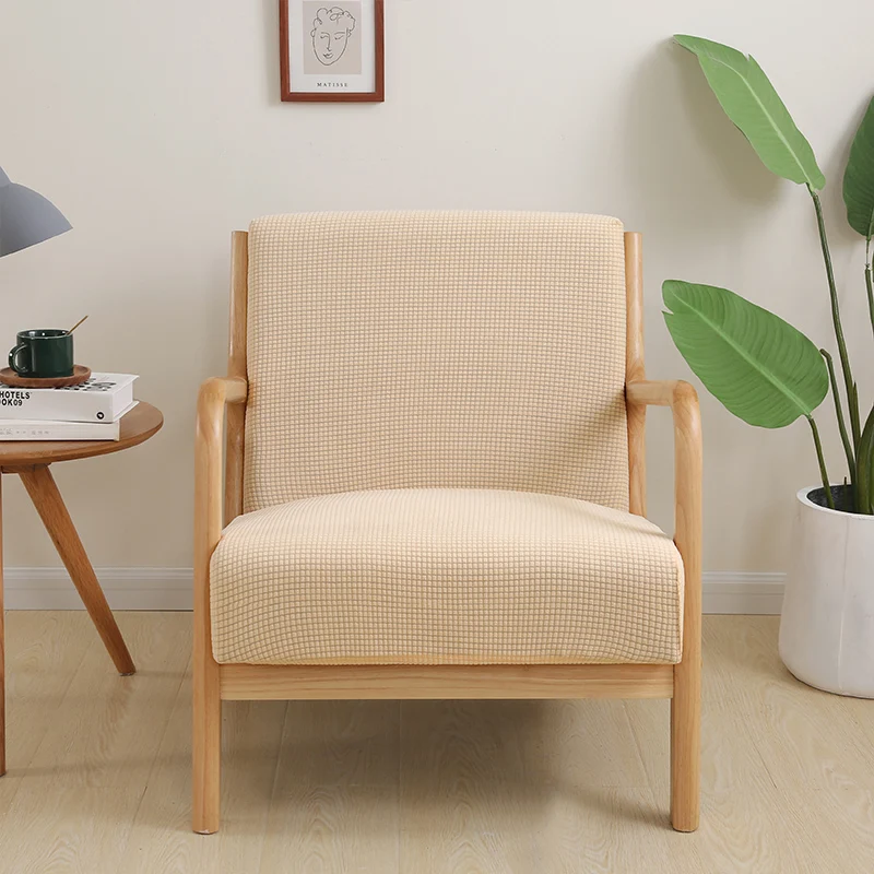 

Lazy Chair Cover Solid Color Stretch Armchair Sofa Covers Nordic Home Decor Removable Zipper Closure Single Seat Sofa Slipcovers