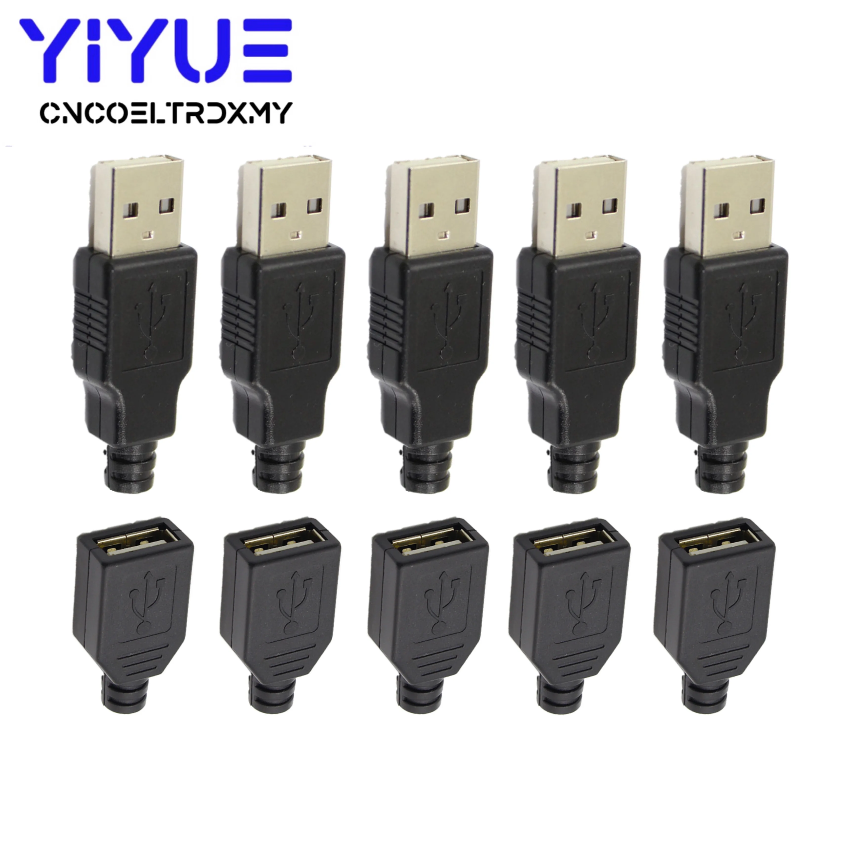 

10 шт., 4-контактный разъем USB Type-A «папа»