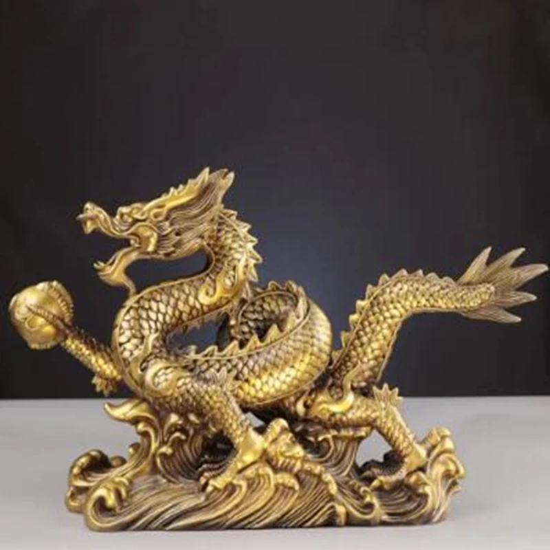 

Twelve Zodiac Zodiac Dragon Five Claw Golden Dragon Office and Home Decoration Pure Copper Dragon Decoration