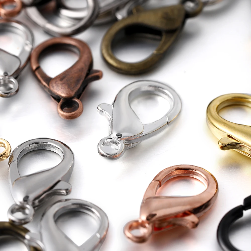 Lot De 100 Fermoirs Mousquetons Dorés Pour Colliers, Bracelets, Bijoux, Accessoires De Fixation (12 Mm X 6 Mm