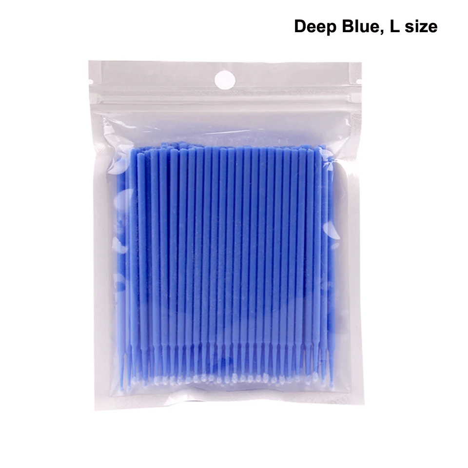 100pcs/lot S M L Size Disposable Cotton Soft Swab Eyelash Extension Microbrush Applicators Individual Mascara Micro Brush Stick 5