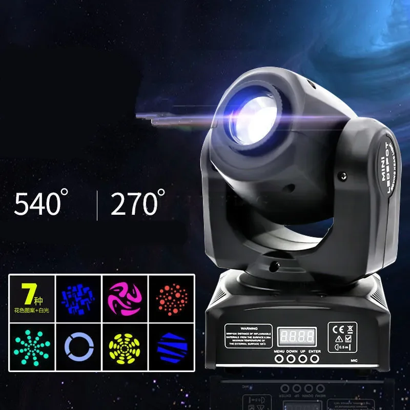 

60W Mini Led Dmx Gobo Moving Head Spot Light For Club Dj Stage Lighting Party Disco Wedding Event