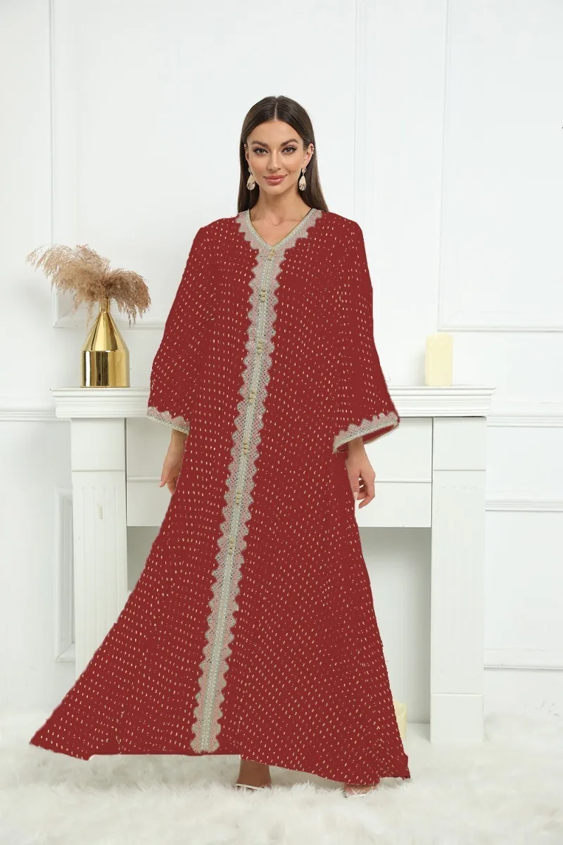 Islam Abaya Dress Fashion High-end Islam Abaya Dress Elegant Temperament Mid-length Slim Women's Dress