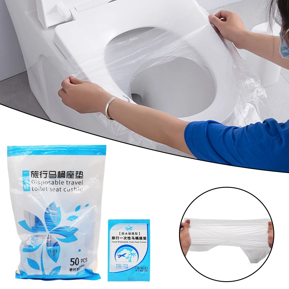

50Pcs Disposable Toilet Seat Cover Mat Portable Safety Toilet Seat Pad For Travel/Camping Bathroom Accessiories