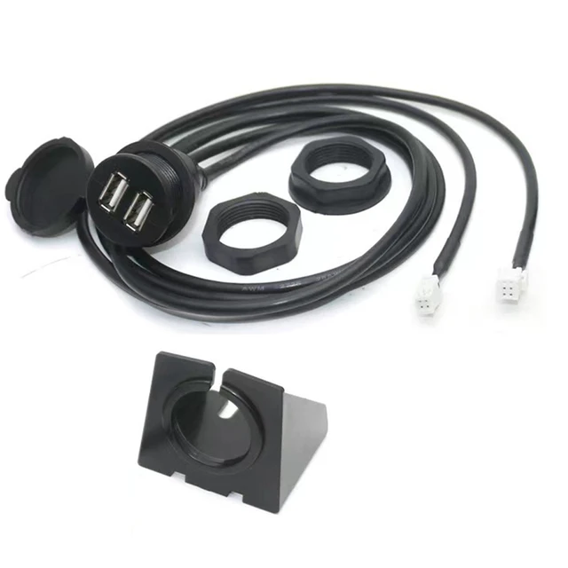 4pin/6pin Car Dual USB Socket Base Car Dashboard USB Socket For Most Cars Port Panel Interface Car Cables Adapters Sockets 2