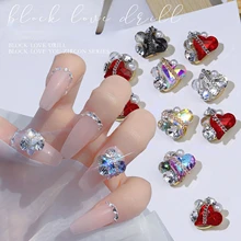 

3D metal zircon nail art jewelry Love pile diamond three-dimensional water diamond metal chain crystal nail diamond ornament
