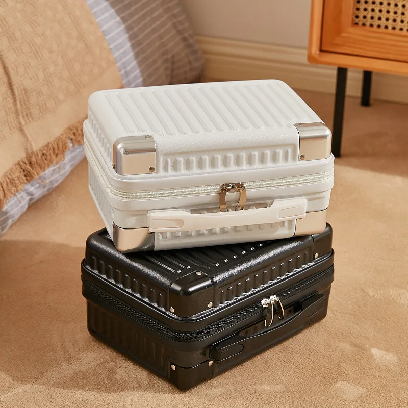 2025 14 inch Hard Shell Waterproof Shockproof Portable Simple Mini Suitcase Password Lock Cosmetic Bag Carry-on Luggage