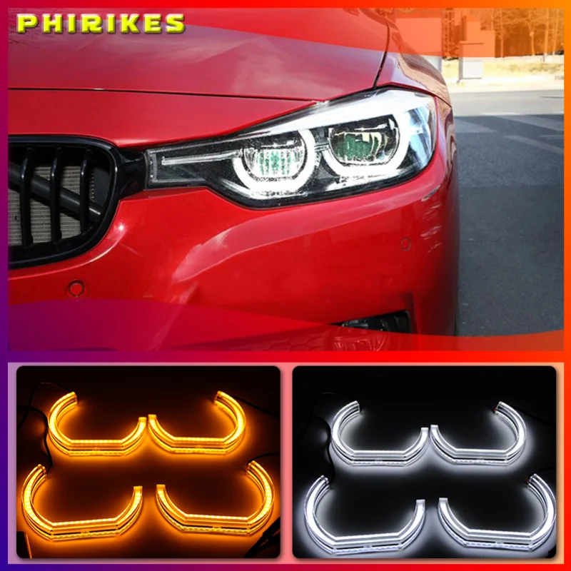

Светодиодсветодиодный глаза ангела для BMW 3 серии E90 E92 E93 M3 2007-2013 Coupe кабриолетовые Автомобильные фары аксессуары Halo 3D DTM LCI стиль акрил