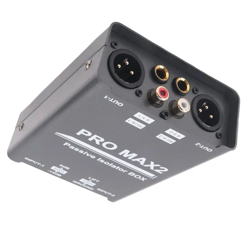 A75Q-2-웨이 오디오 아이솔레이터 오디오 전류 노이즈 제거기 XLR 6.5 로터스 아이솔레이터 믹서 라이브 방송