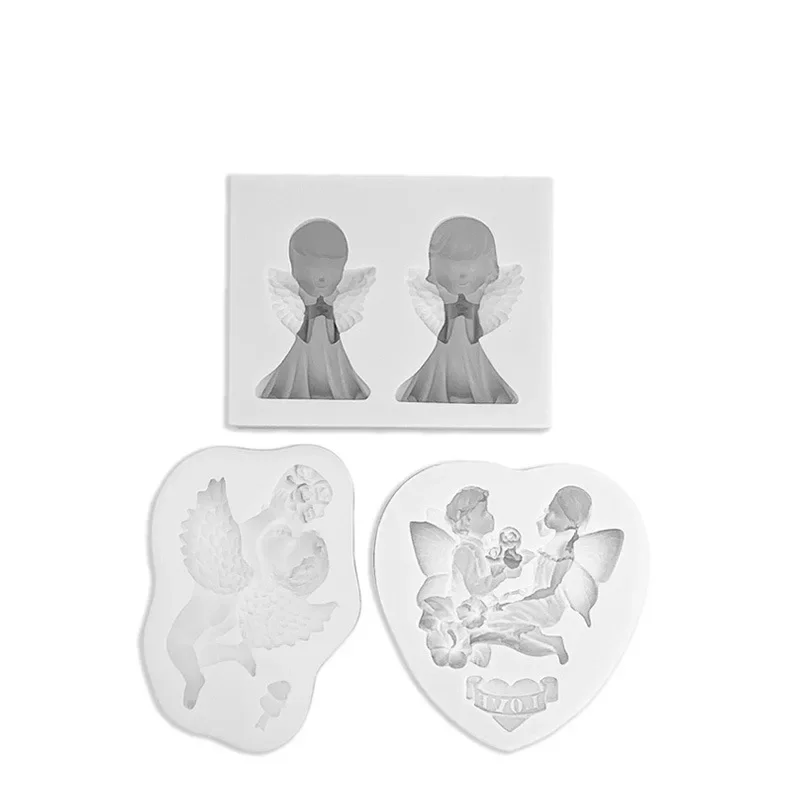 Angel Hand Soap Silicone Mold Roses Flower Fairy Chocolate Cake 3D Soap Making Supplies