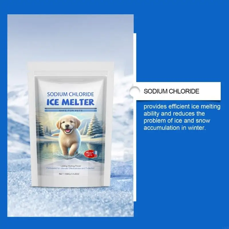 Pet Snow Remover Convenient 100g Travel Bottle Ice and Snow Melter Fast Acting Safe and Efficient Pet Melting Agent Y5GB