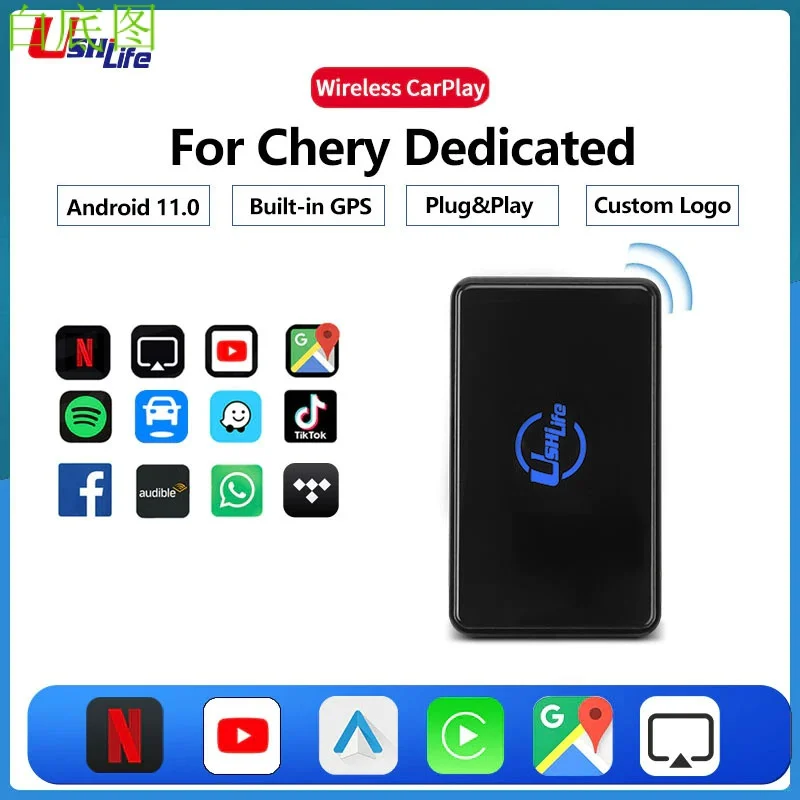 

CarPlay Ai Box Android 11.0 Wireless Applepie Android Auto Car Multimedia Plug Play Box For Chery Tiggo 2/3/4/8/3X/5X Arrizo 5/7