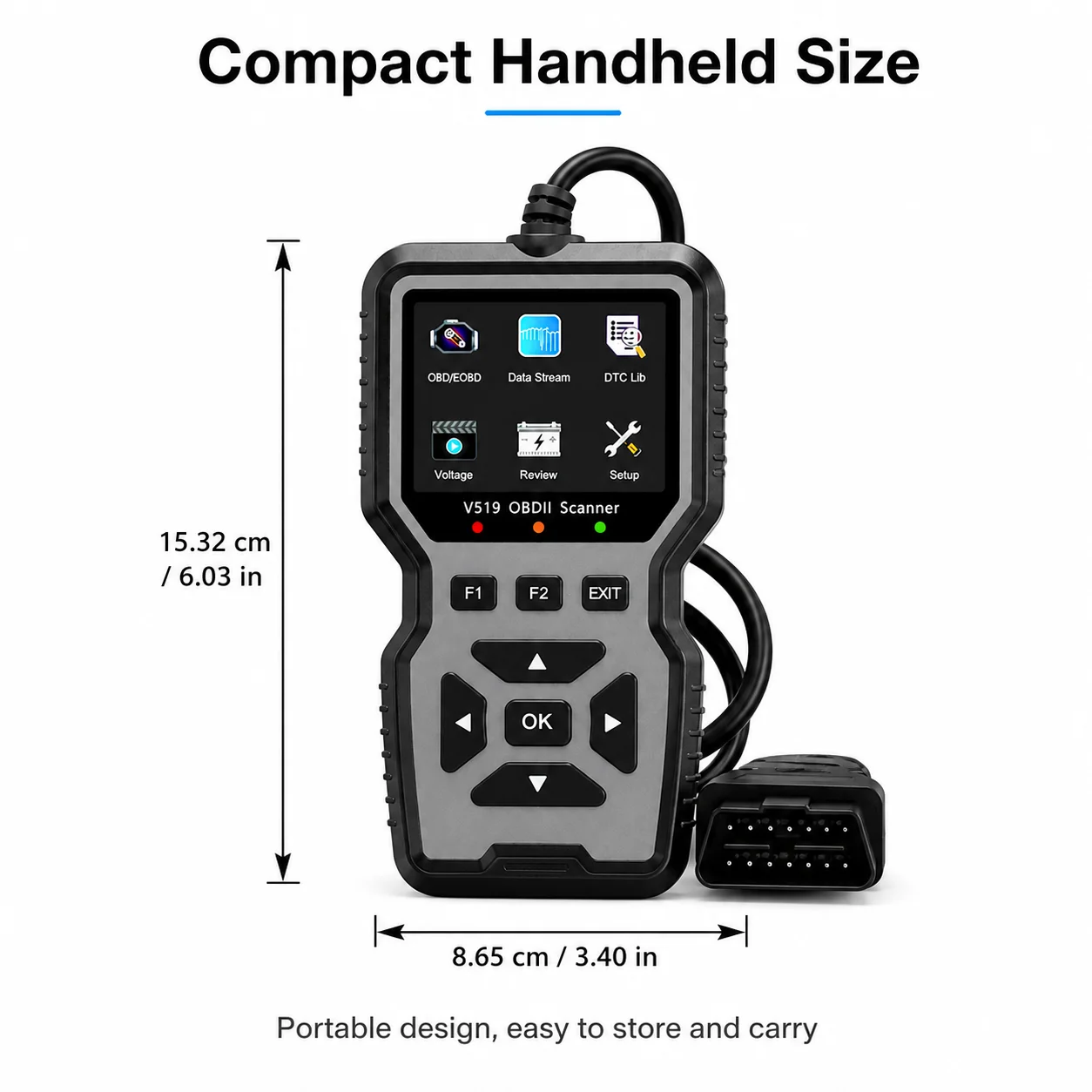 Professional Heavy-Duty Vehicle Diagnostic Tool - Code Reader & Resetter with Real-Time Data Stream, No Battery Needed, Compact & Durable Design for Mechanics & DIY Repairs