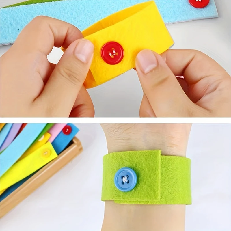 Educational Operation Kindergarten Mate 10pcs/20pcs/30pcs Felt Toys Teaching Aids Button Bracelet Diy Montessori Early Education - 6