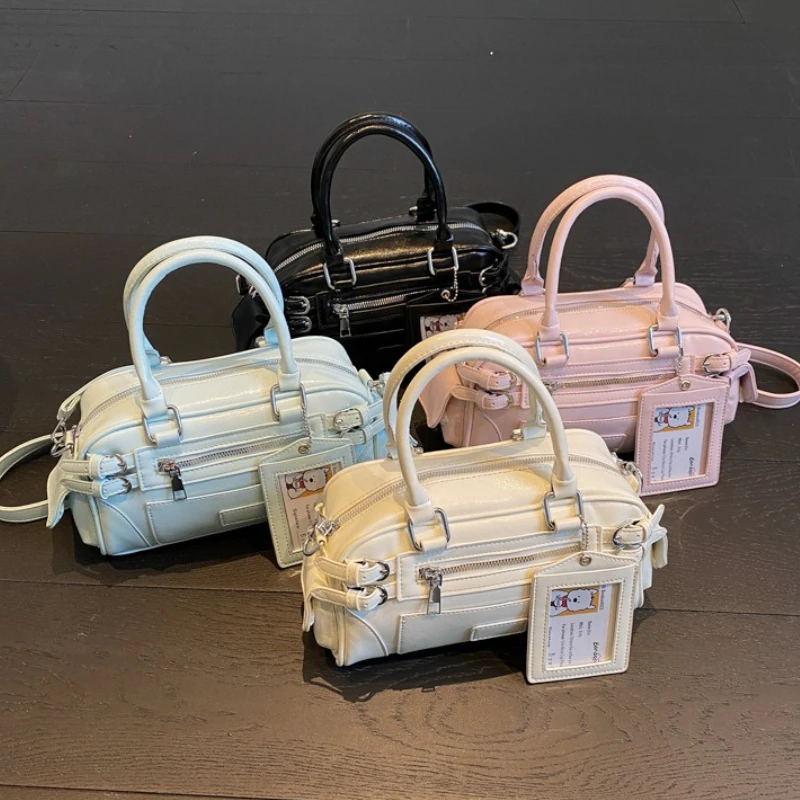 Stylish Design Glossy PU Sqeare Shoulder & Crossbody Bags Solid Zipper Hot Trendy Designer Style Handbags for Women 2026 New