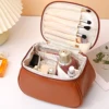 Portable PU Makeup Bag,  Large Waterproof Cosmetic Pouch, Travel Washbag With Handles 4