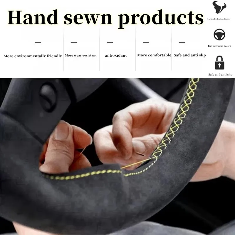 Coprivolante per auto per BMW Nuovo 5 6 7 8 Serie G30 G32 G14 G15 G16 Pelle scamosciata personalizzata FAI DA TE Volante Wrap Accessori auto - Image 4