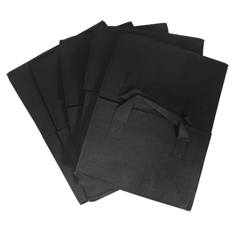 5 Pack Fabric Raised Garden Bed,Square Garden Flower Grow Bag Vegetable Planting Bag Planter Pot with Handles for Plants,Flowers 1
