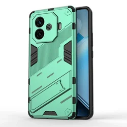 Shockproof Armor Anti-Fall Kickstand Phone Case - Durable Protection Back Cover for iQOO Z9X (Green)