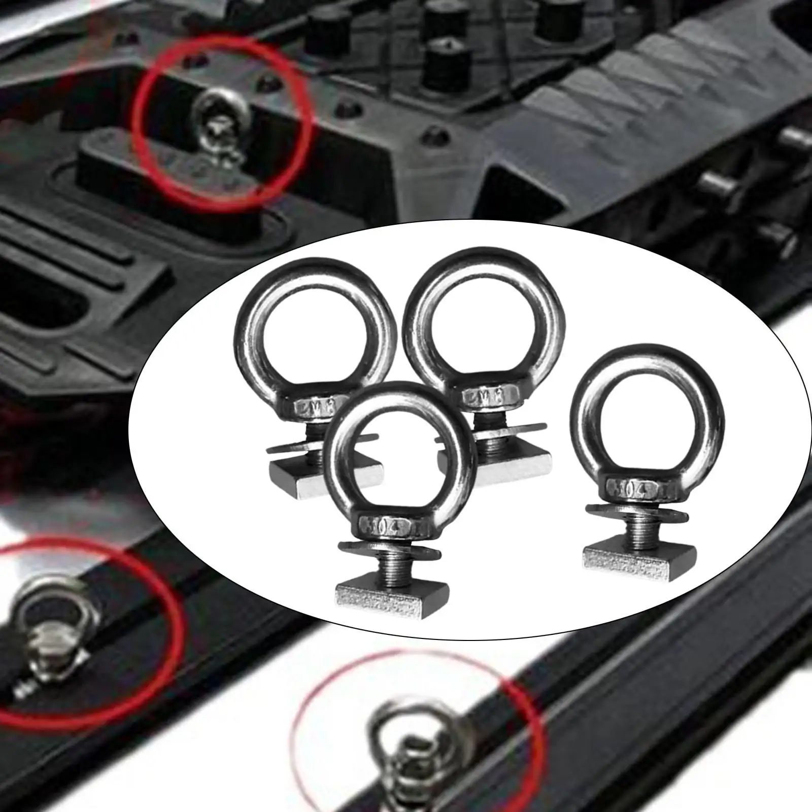 4 Golfari In Acciaio Inox 316 Per Kayak | Anelli Fissaggio Per Corde Elastiche | Occhielli Da Binario
