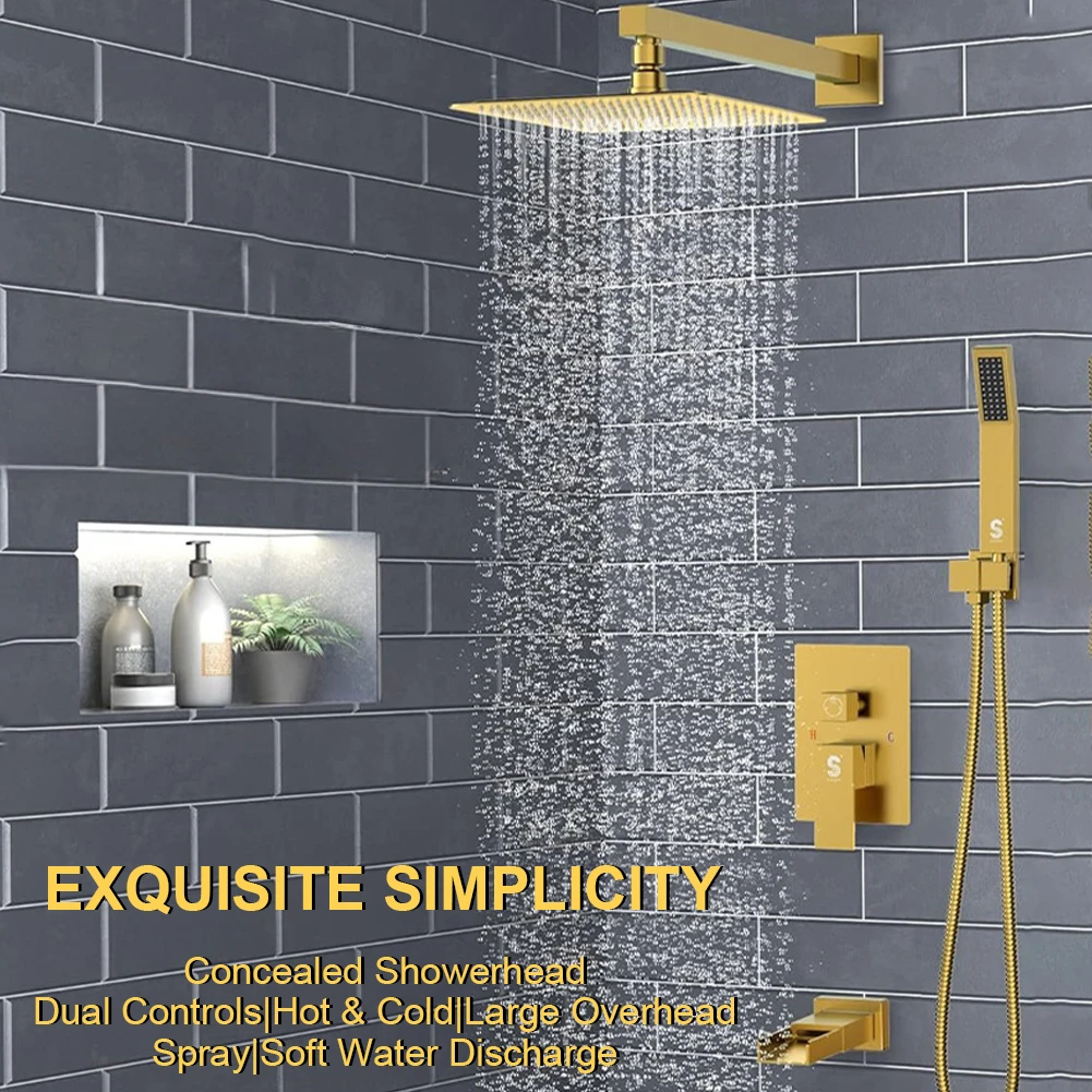 10 Inch All-Copper Shower Head with Handshower Top Shower Head Shower Combo Set for Home Bathroom Accessories