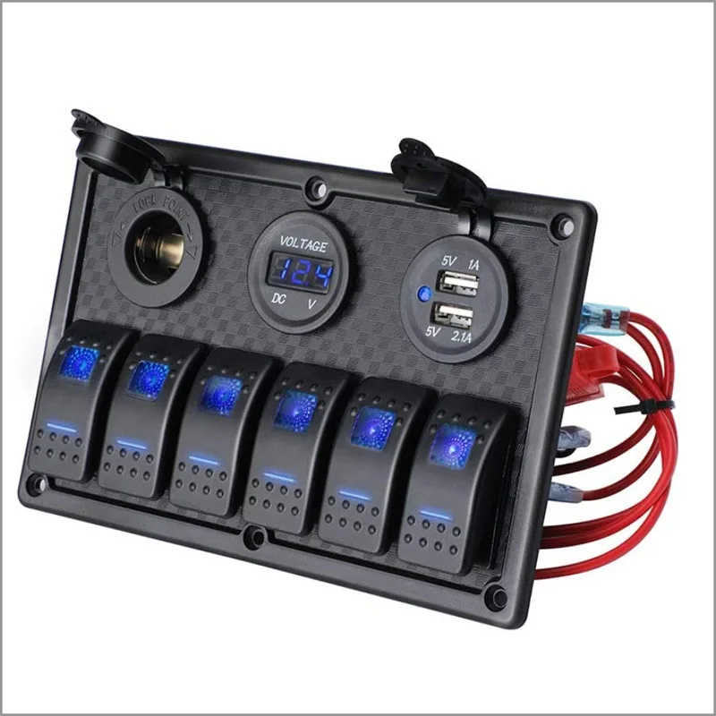 

Отгрузка 6-PositionPanelCombinationSwitchPowerSupplyDualUSBVoltmeter