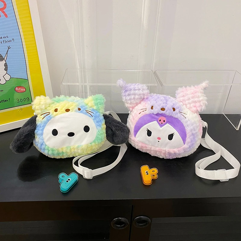 

Новинка Sanrio плюшевая сумка Kawaii аниме Kuromi Mymelody Cinnamoroll сумка японские девушки сумка через плечо симпатичный Детский кошелек Zero