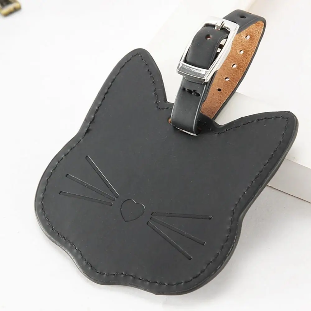 

Handbag Label PU Leather Cat Shape Airplane Check-in Airplane Suitcase Tag Luggage Tag Boarding Pass Travel Accessories