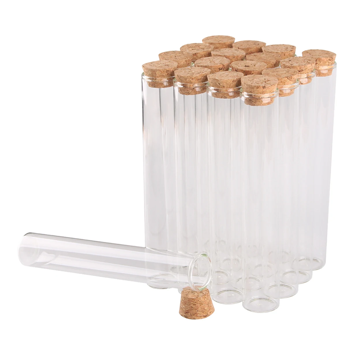 코르크 스토퍼 유리 시험관, 미술 DIY 공예용 위싱 병, 직경 25mm, 30ml, 40ml, 50ml, 60ml, 로트당 12 개