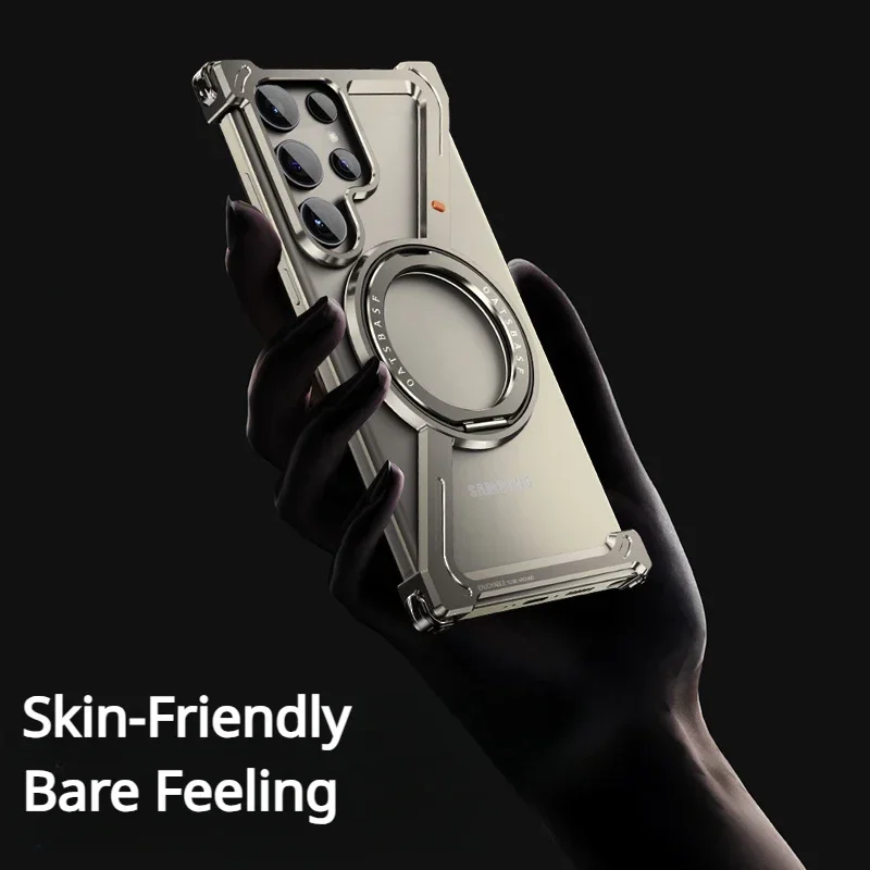 Shape Titanium Metal Case For Samsang Galaxy Z Fold 6 5 S23 S24 Ultra Plus Aluminum Alloy Bumper Magnetic Rotation Holder Cover | Gaffar India