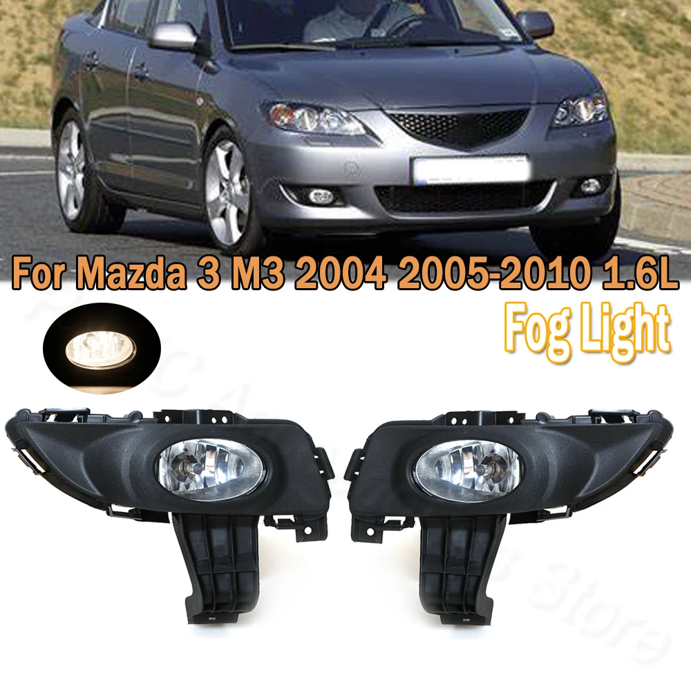 Front Bumper Fog Light With Bulb Fog Lamp Assembly For Mazda 3 M3 BK 1.6L 2003 2004 2005 2006
