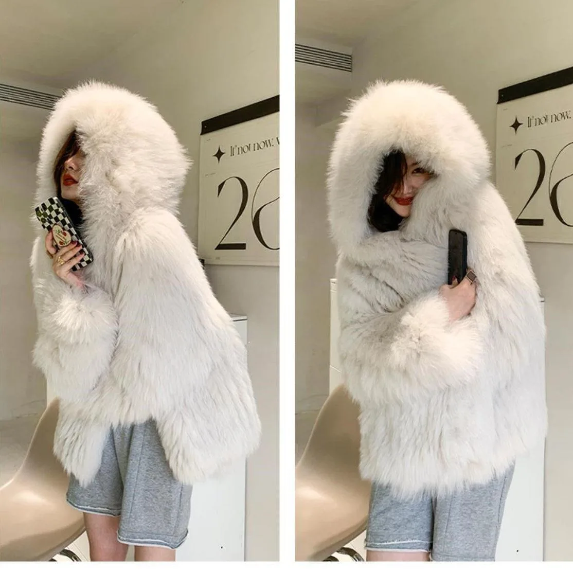 Women Fashion Faux Fur Jacket Coat Jacket For Women Loose Stand Collar Long Sleeve Coat Autumn Winter Chic Female Outerwear