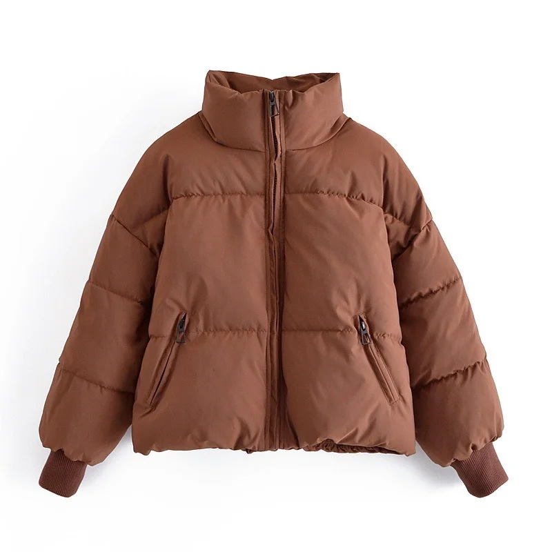 

Autumn Winter Loose Warm Parkas Women Solid Colors Zipper Style Fashion Outcoats with Big Pocket All-Match Leisure Cotton Coats