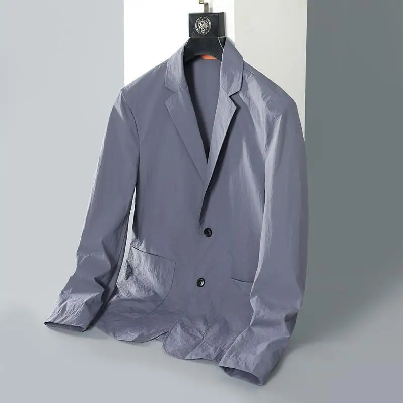Lightweight Men's Casual Suit Slim Fitting Sun Protection Blazer High-end Business Single Breathable Large Size Jacket