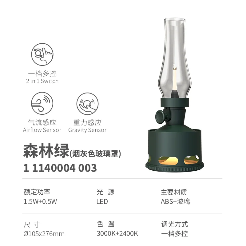 Table Creative Retro Kerosene Old-Fashioned Desktop Atmosphere Dining Table Decoration Wireless Charging Bedside
