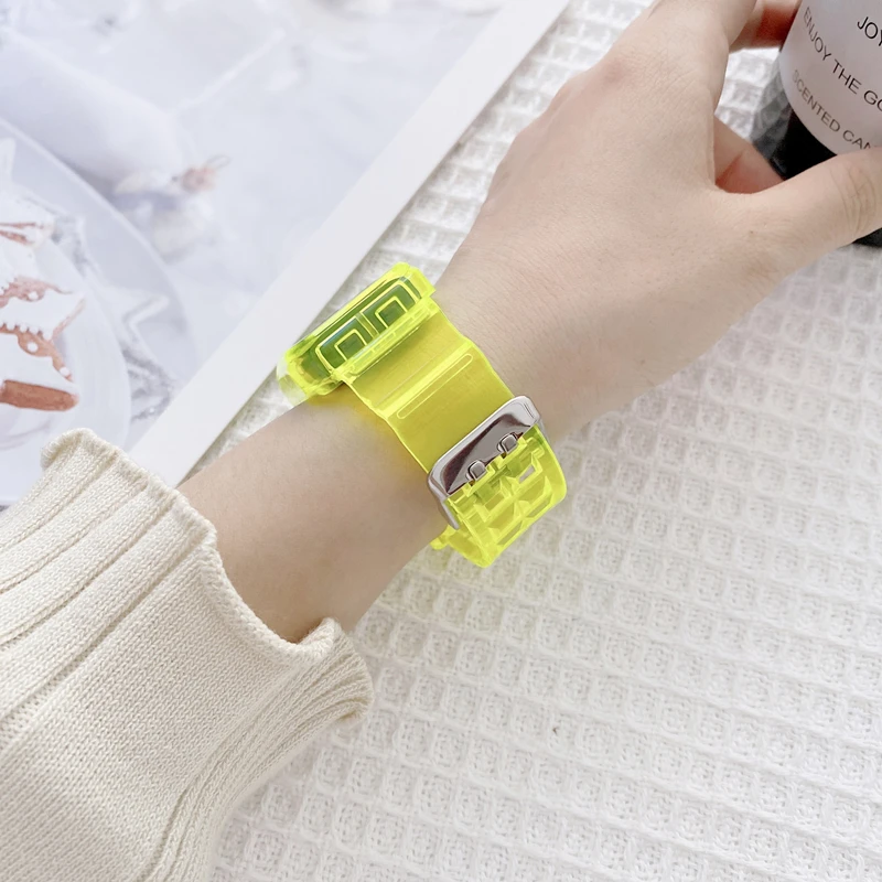 Transparent Silicone Strap and Protective Case Replacement Bracelet