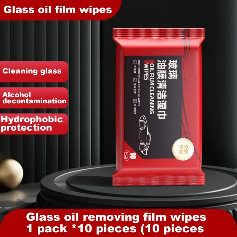 Car Glass Oil Film Cleaner Wipe 10PCS/Pack Window Glass Remover Wipes For Car Window glass cleaner