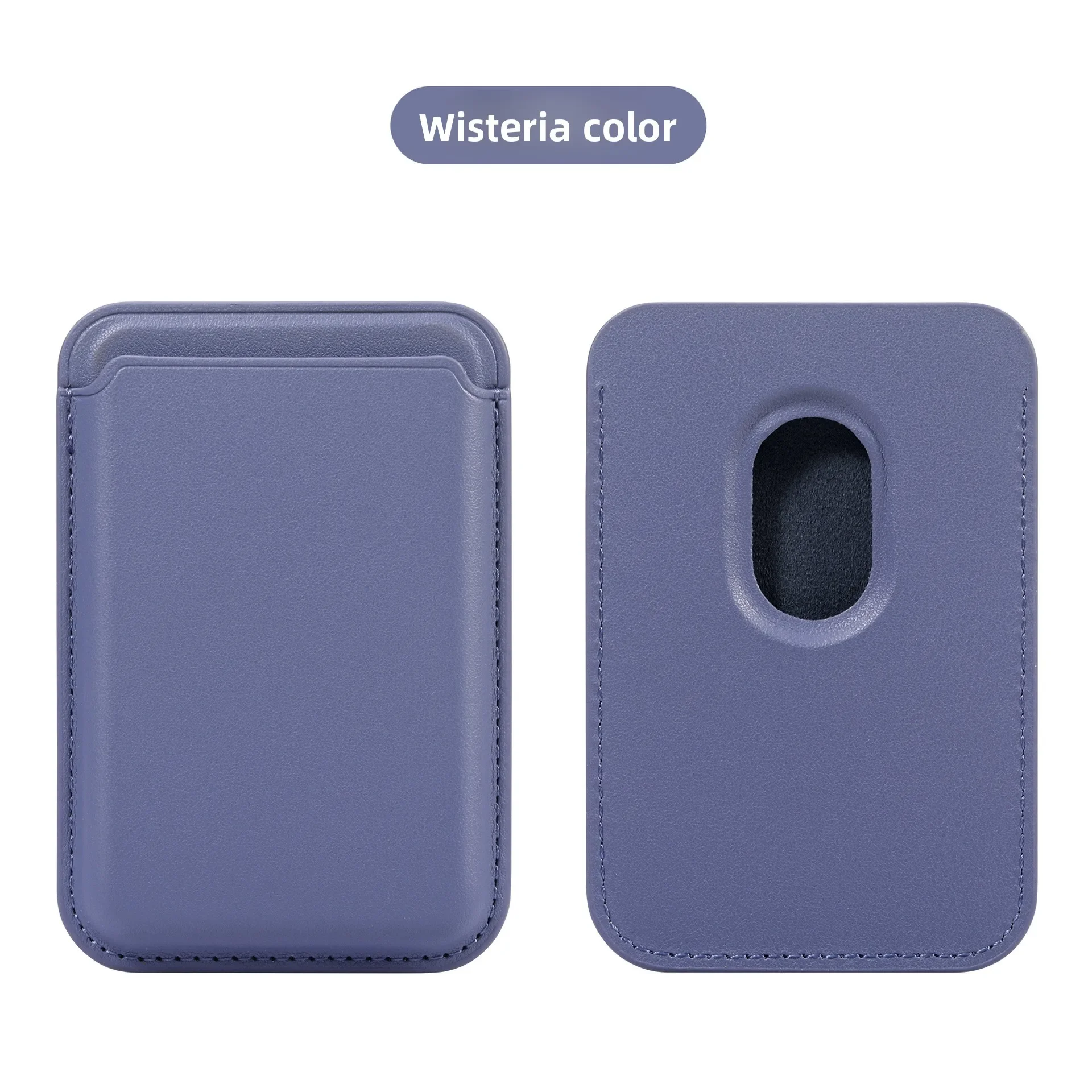 Magnetic Leather Card Holder Wallet Case with Back Pocket Cover