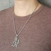 Choose Chains 24inch Polished Large 2 ''Jugallo Hatchetman necklace Stainless Steel ICP Charms Pendant 1