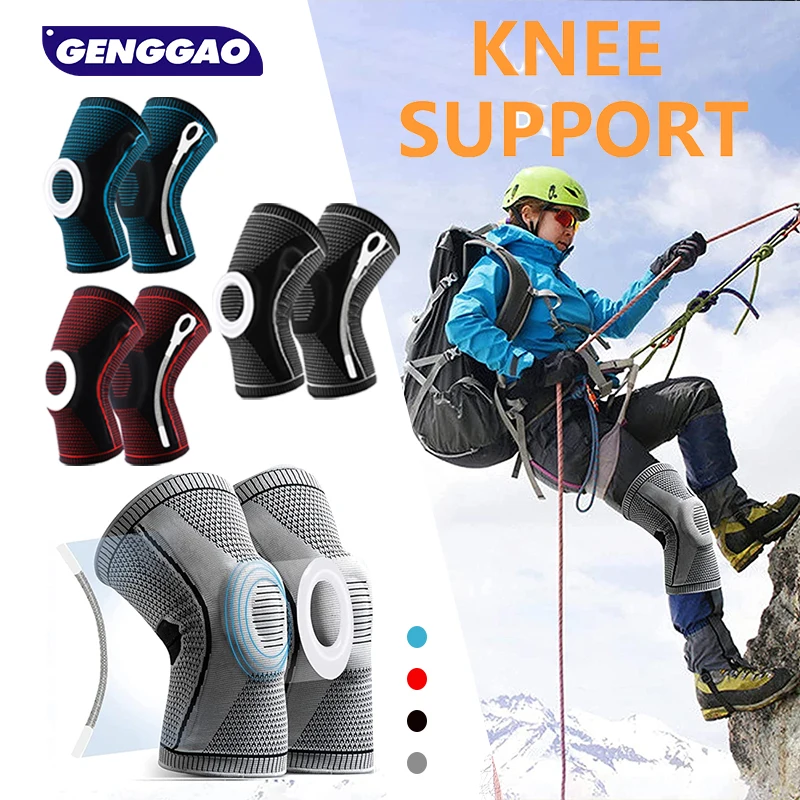 

1 Pair Knee Brace,Knee Compression Sleeve Support with Patella Gel Pad &Side Spring Stabilizers,Knee Protector for Running,Sport