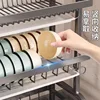 Heavy-Duty Steel Dish Drying Rack For Kitchen Cabinet Countertop Storage Organizer Space-Saving Tableware Accessory Holder 6