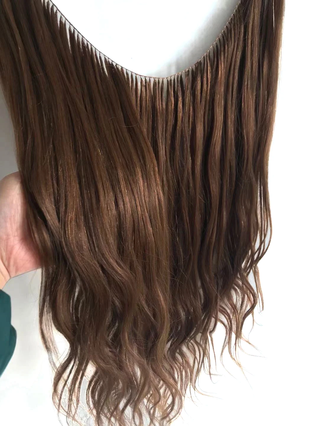 Feather Weft Human Hair Extensions 100g Sewing On Invisible Bundles 16-22 inches 50cm Weft Width 125 Strands