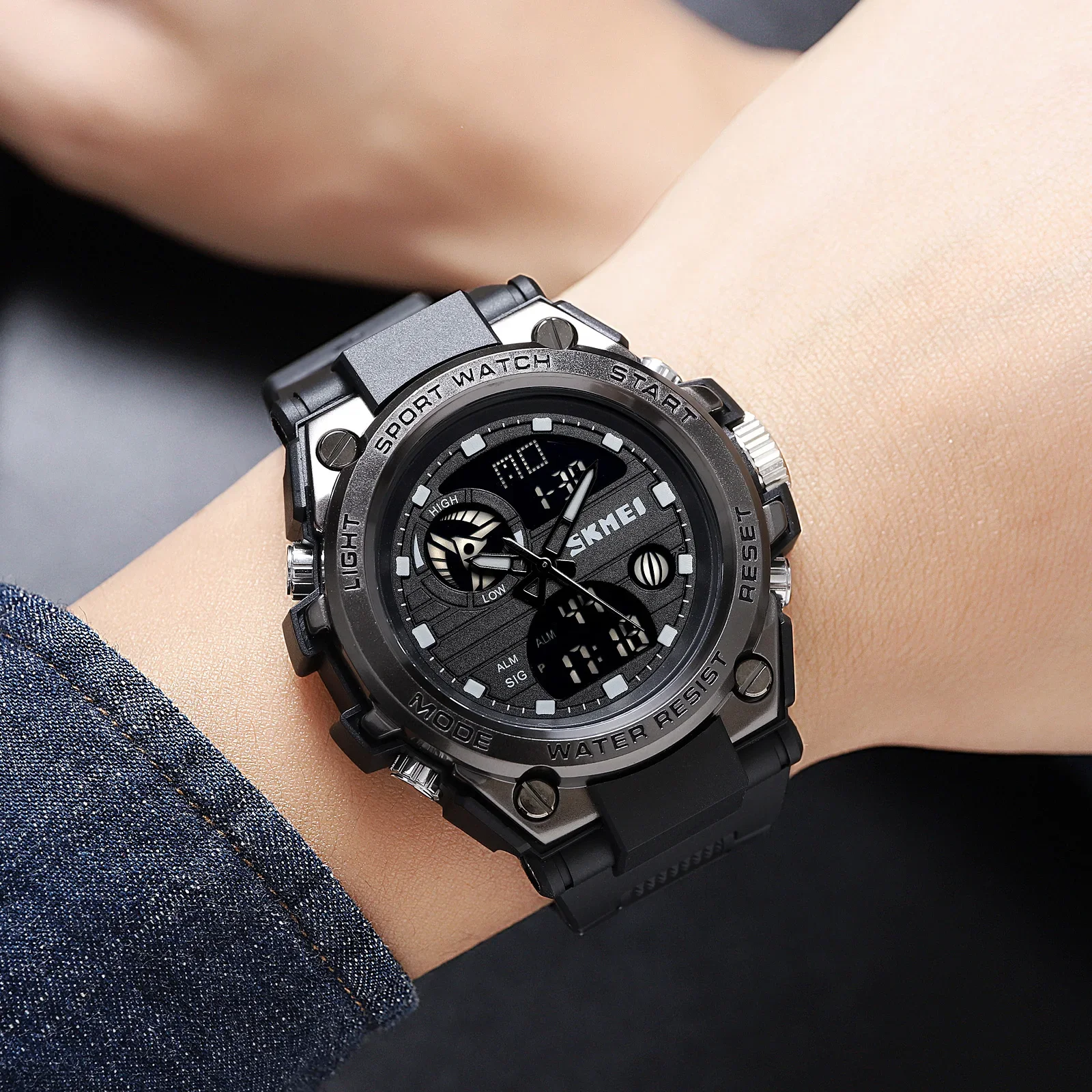 SKMEI Orologio sportivo digitale da uomo, ultra sottile, impermeabile