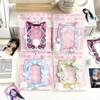 Kpop Photocard Holder with Keychain Y2K Kawaii Bow Photo Card Sleeves ID Badge Holder Card Protector 2