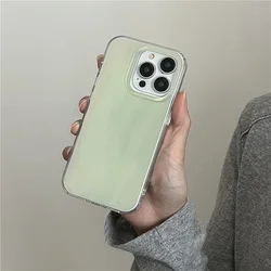 Light Green Double Layer Simple and Fresh Phone Case - iPhone 15 Plus (SMT4419 Color)