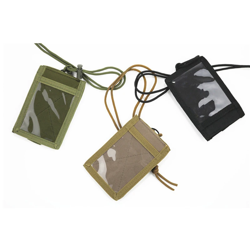 ID Card Holder Tactical Multi Functional Portable ID Card Case Patch Neck Lanyard And Credit Organizer