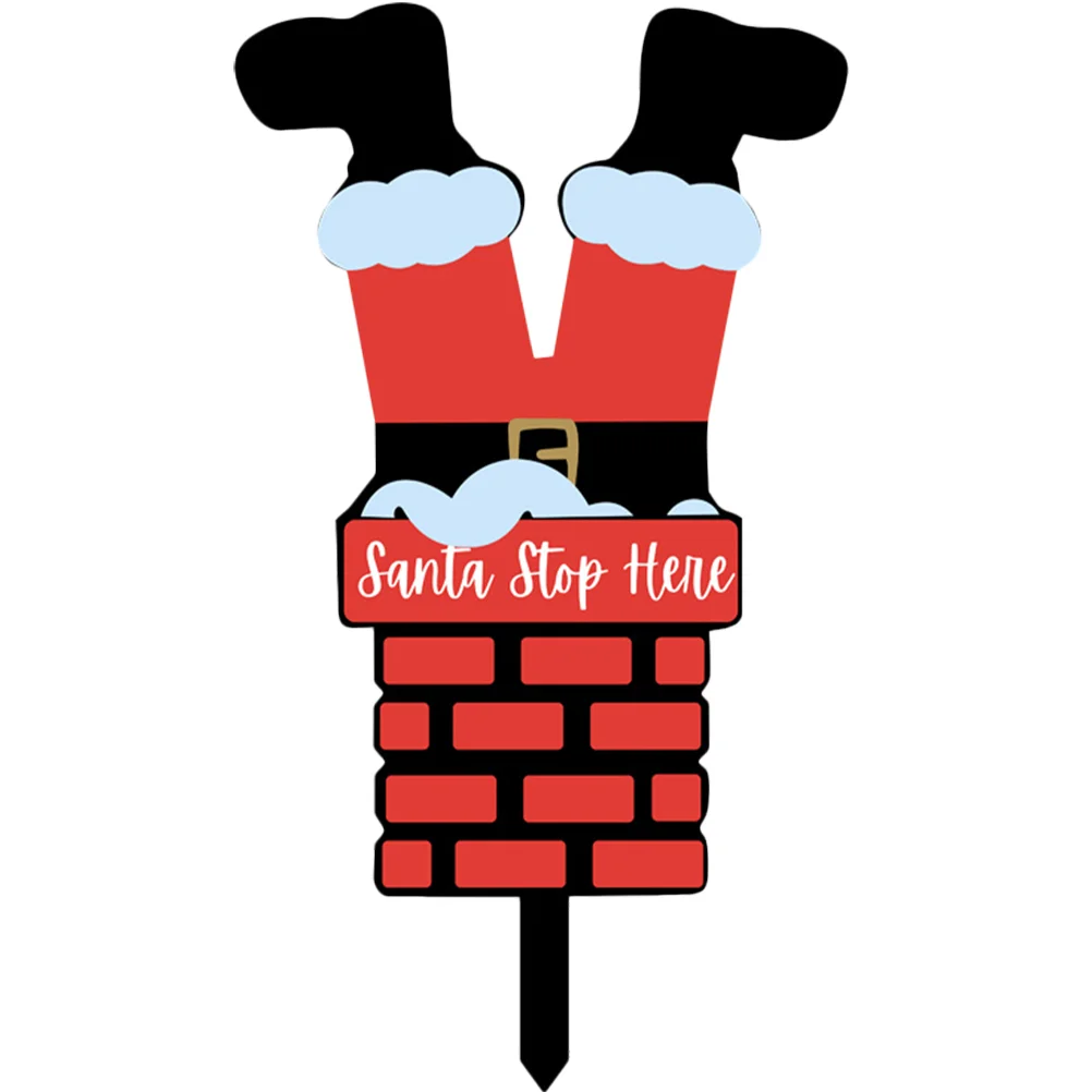 

Christmas Chimney Plugs Yard Sign Decorations Outdoor Ornament Lawn Stake Santa Decorative