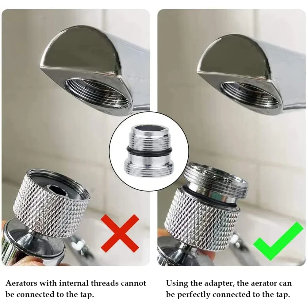 Tap Adapters Aerator Bubbler 4pcs M18.5 To M22 Male Thread With Rubber Seal Faucet Water Saving Replaceable Embedded Bubbler faucet aerator faucet adapter