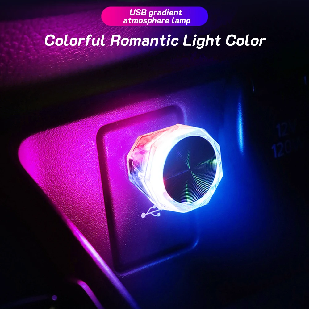 

Mini USB LED Ambient Light Car Interior Decorative Lighting Atmosphere Lamp Gradient Colorful Night Light For Car Plug and Play