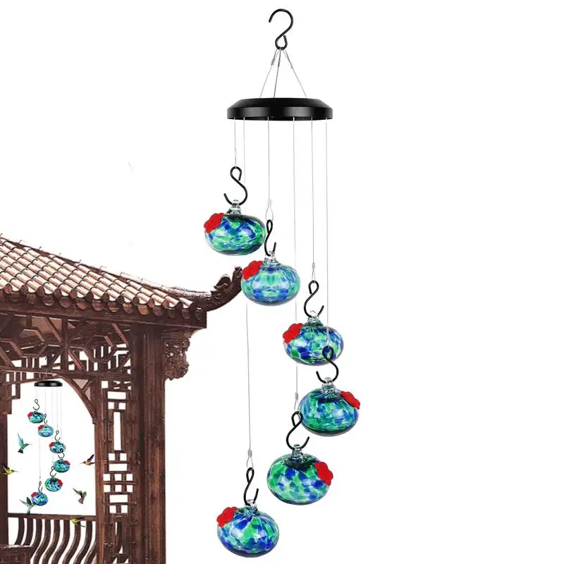 Creative Fusion Hummingbird Feeder Wind Chime Garden Decor